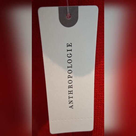 Anthropologie Red Off The Shoulder Medium Weight Sweater Sz M NWT - Picture 6 of 12